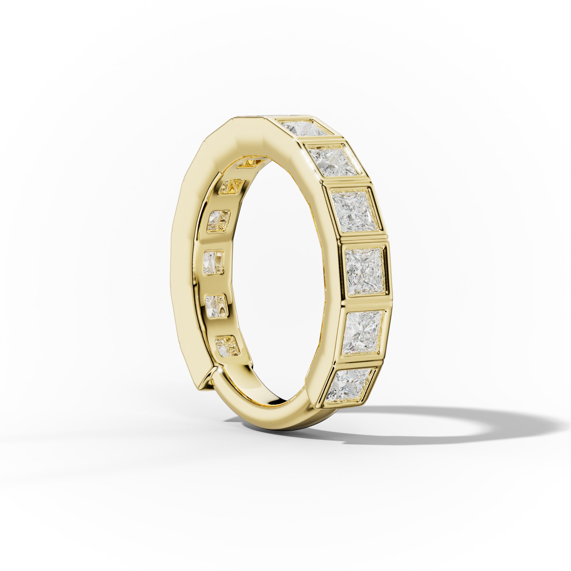 2.0 Carat Bezel Set Princess Cut Diamond Anniversary Band